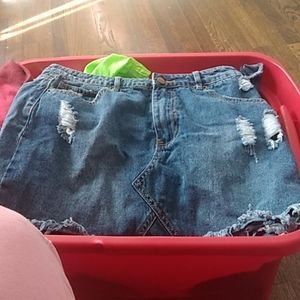 ripped jean skirt from forever 21